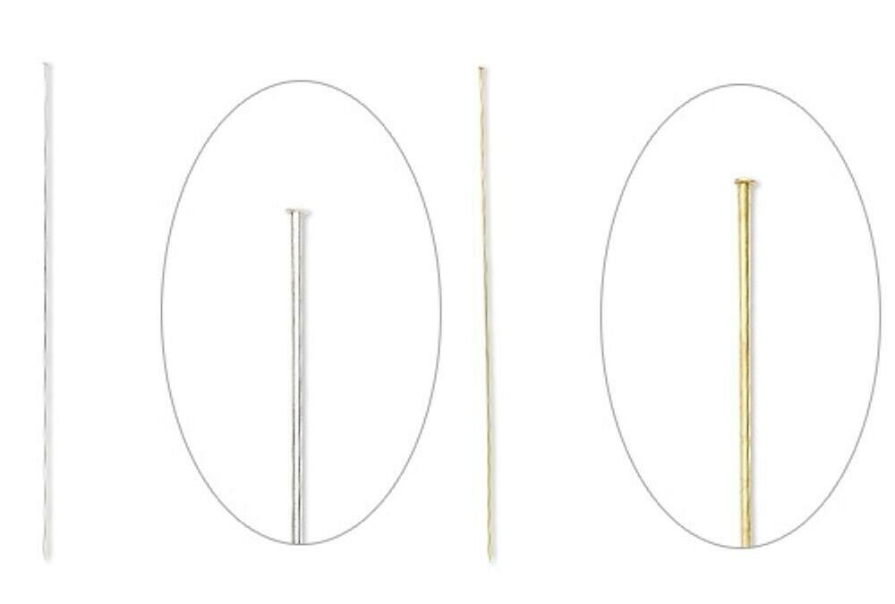 10, 50 Or 100 Silver Or Brass Gold 6" Long 18 Gauge Hat Stick Pins With Clutch