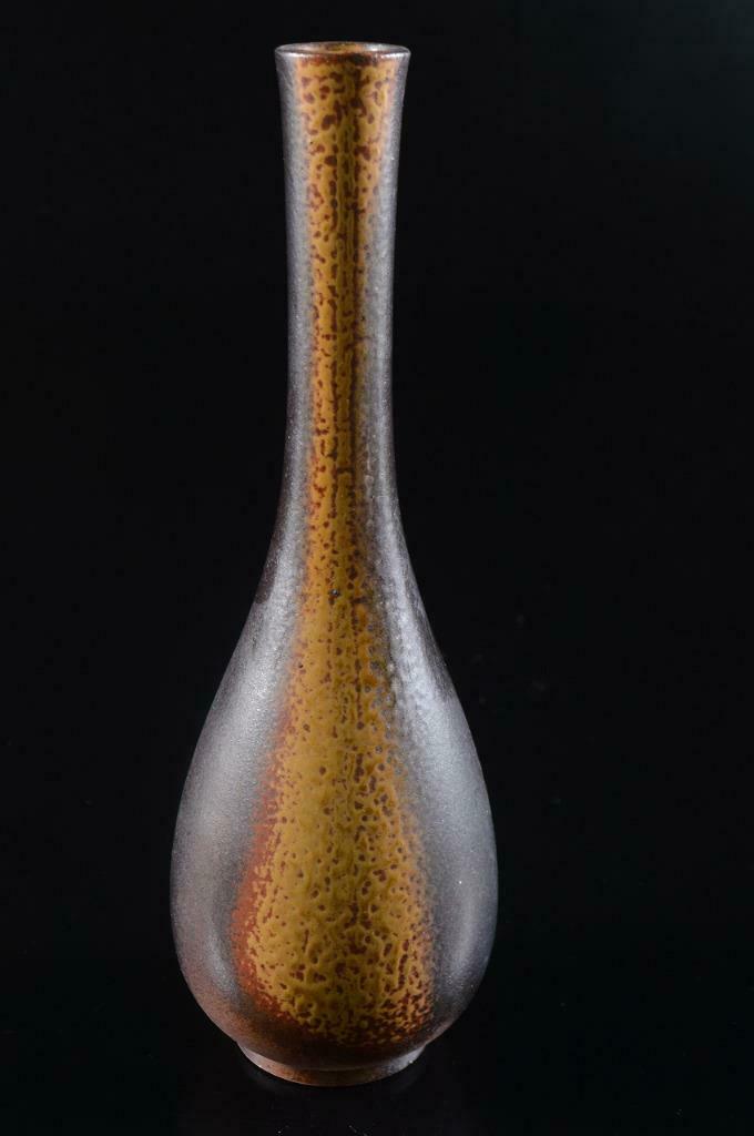 #944: Japanese Seto-ware Youhen Pattern Flower Vase Ikebana
