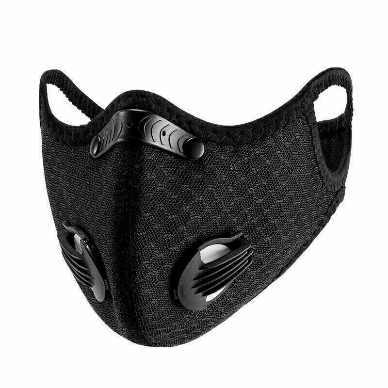 Rockbros Outdoor Sports Cycling Scarf Neck Face Mask With Filter Black One Size