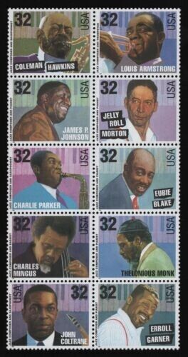 Legendary Jazz Musicians U.S. Stamps  #2992a