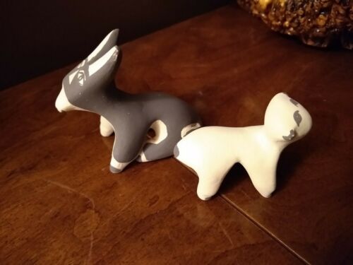 Native American Pueblo Jemez Clay Pottery Donkey & Sheep Figurines